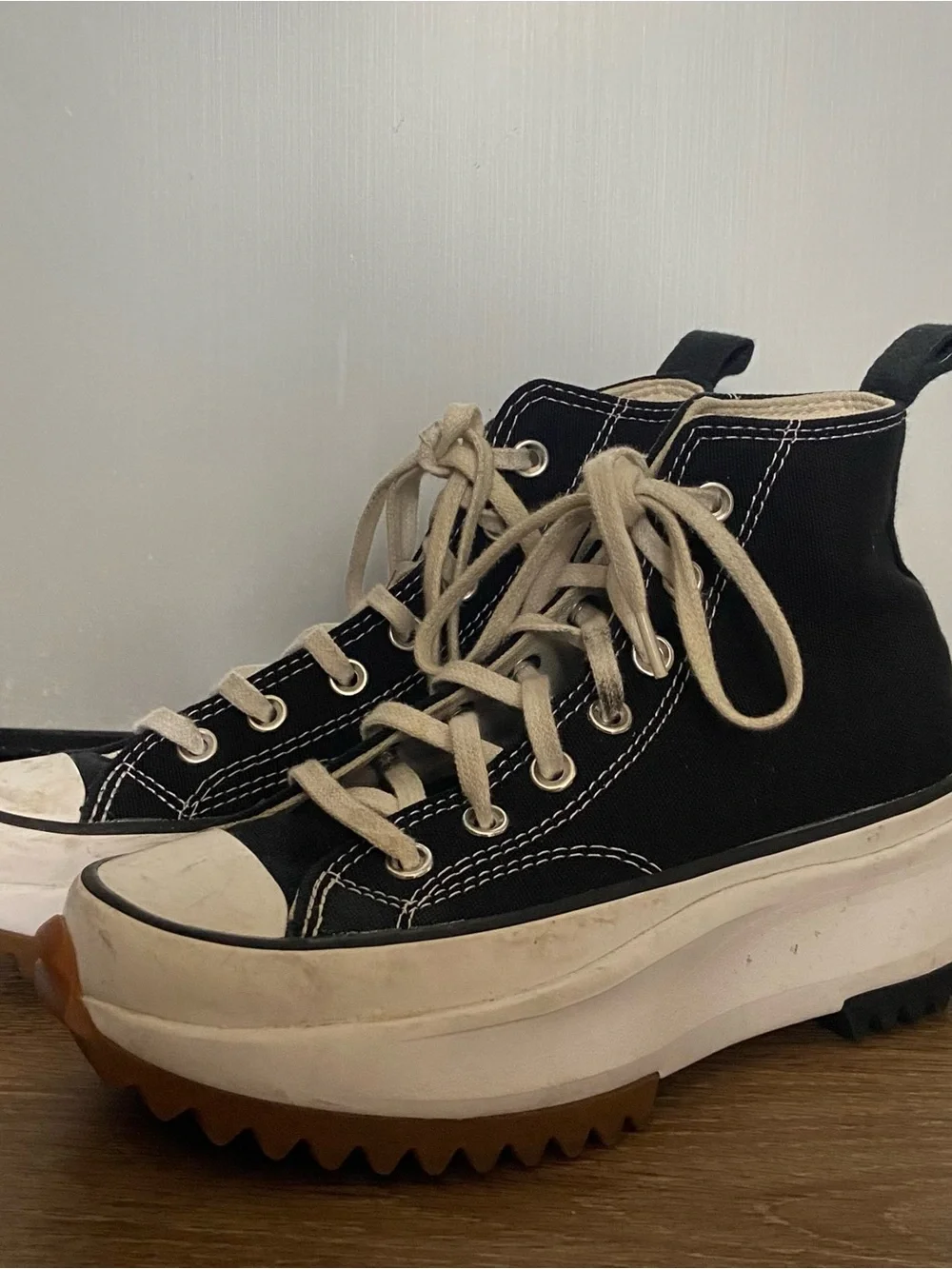 Black Converse Run Star Hike Platform Shoes (Size 5)